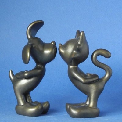 This Is Love (Bronze) Katze und Hund Figur Jacky Zegers