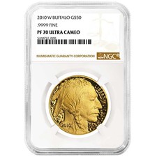 2010-W Proof $50 American Gold Buffalo 1 oz NGC PF70UC Brown Label