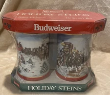 Budweiser Holiday Steins 1992 Perfect Christmas Season's Best NOS Beer Mug Gift