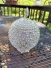 Vintage 6" Crystal Clear Diamond Point Cut Glass 3 1/4" Fitter Light Globe Shade — photo 1