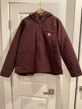 Carhartt XL Loose Fit Women’s Washed Blackberry Sherpa Lined Duck Jacket