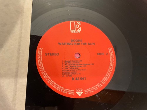 THE DOORS LP WAITING FOR THE SUN GERMAN REISSUE red label NM/EX Elektra 42 041 - Picture 3 of 3