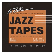 La Bella 800M 14-67 Medium Black Nylon Tape Wound Electric Strings