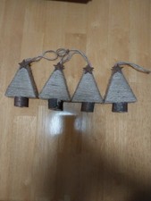 Rustic Twine  Metal Tree Ornaments Set of 4 Handmade Christmas