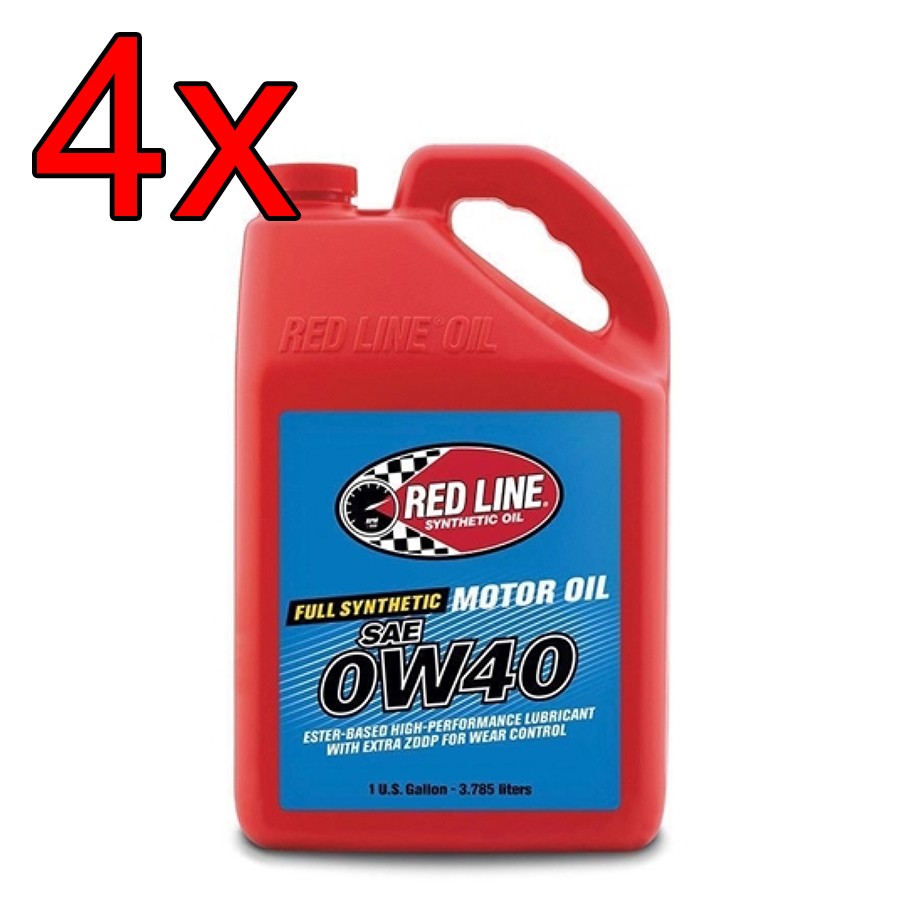 [Case of 4] Red Line Full Synthetic 0W40 Engine Motor Oil 1 Gallon