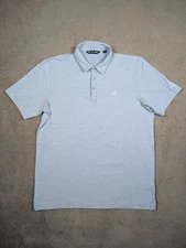 Travis Mathew Shirt Mens Size L Blue Golf Polo Wigwam Golf Club Logo
