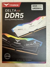 T-Force Delta White RGB Ddr5 Ram 32gb 2x16 6400mhz Cl32 Openbox Never Used NEW
