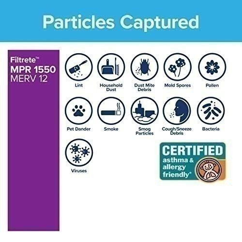 Filtrete 16x25x4, AC Furnace Air Filter, MPR 1550 DP, Healthy Living Ultra... - Afbeelding 3 van 5
