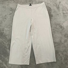 Eileen Fisher Light Gray Wide Leg Pull On Pants XL Organic Cotton Blend