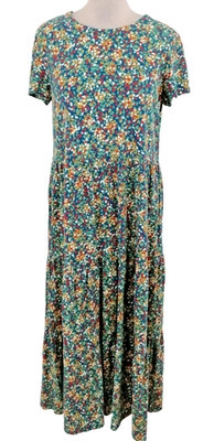 Seasalt Cornwall Women's Dress Size 8 Petite Teal 100% Cotton Jersey Midi Used