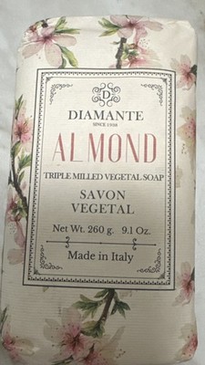 Diamanté Almond Scented  Fine Triple Luxury Milled Soap 9 oz Made in Italy