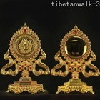 18cm 1pcGold Buddhist Tantric Mirror Alloy Handicraft Auspicious Tibetan Tribute