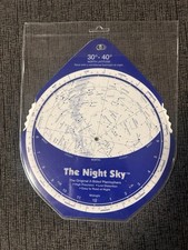 The Night Sky 2-sided Planisphere 30 -40  North Latitude 1992 Chandler Company