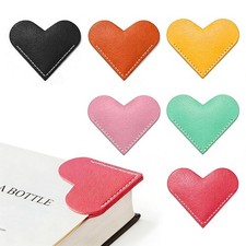 Bookmarks Leather Heart 6pcs Multi colored HOMTEK Cute Corner Page Reading Women