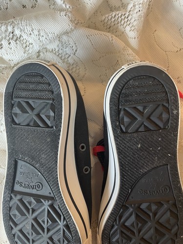 Converse Women Double Tongue 542485F Black w/red Shoes Sneakers 9/40 Animal Prin - Picture 10 of 11