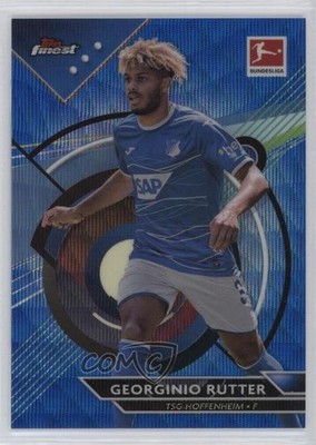 2022 Topps Finest Bundesliga Blue Wave Refractor /150 Georginio Rutter #69 7m3