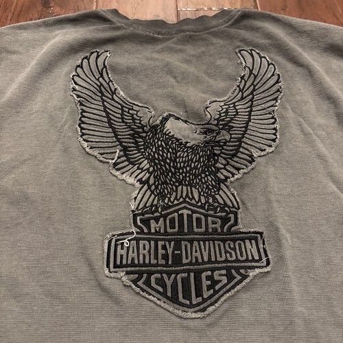 Harley Davidson Herren Waffelstrick Henley Pullover Größe 2XL Thermo Langarm - Bild 9 von 11