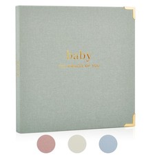 Keepsake Baby Memory Book for Boys and 8.66 inches x inches, Sage Green