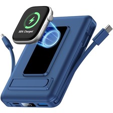 for Magsafe Battery Pack, 10000mAh Power Bank for iPhone with Built-in Cables...
