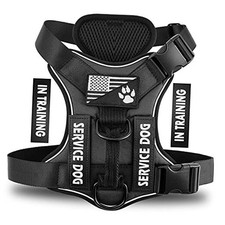 Service Dog Harness, Reflective Dog Vest Harness with Small Pack of 1 Black