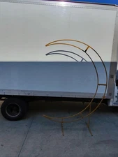 7 ft Gold Metal Half Crescent Moon Wedding Arch Flower Stand Centerpieces