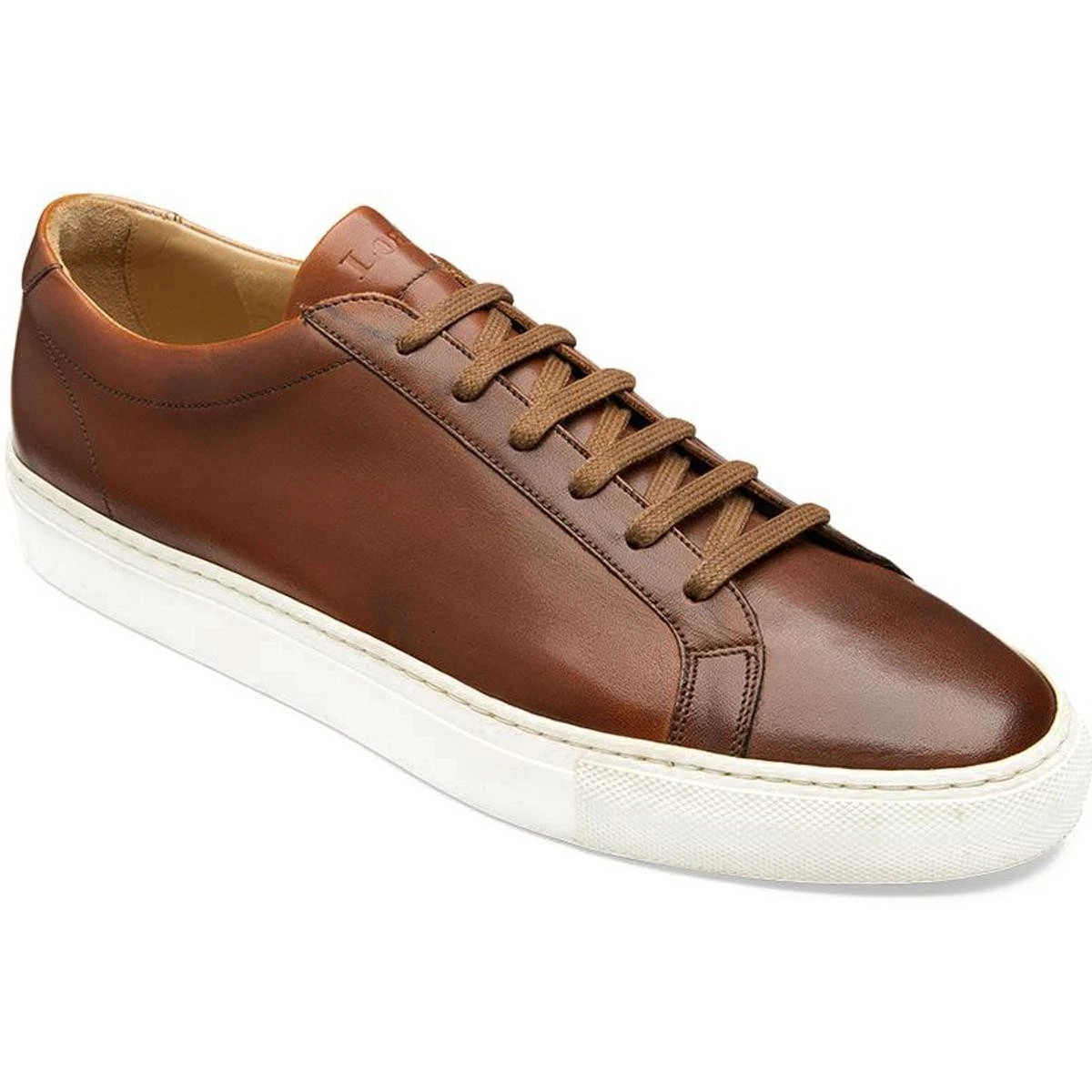 Loake Mens Sprint Trainers Chestnut Calf Leather Menswear Shoes Navy Chestnut