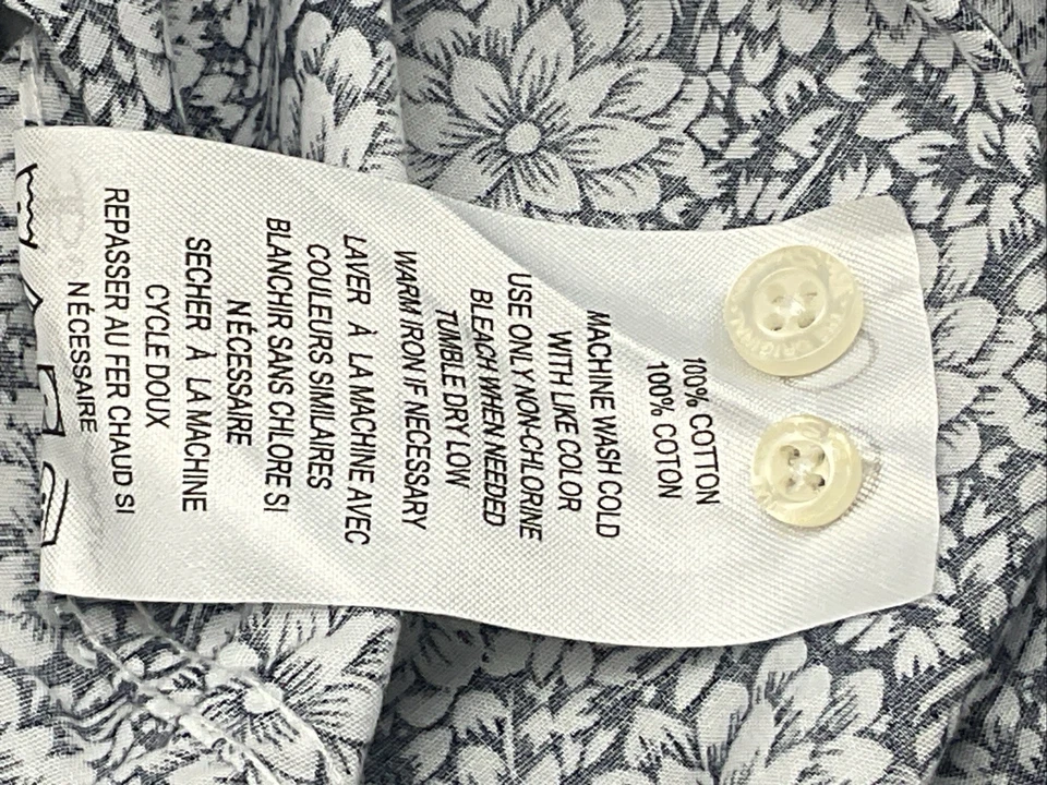 Ben Sherman XL Floral Azul/Blanco Para Hombre Manga Corta Con Botones Recorte Manga en V Foto 3 de 4