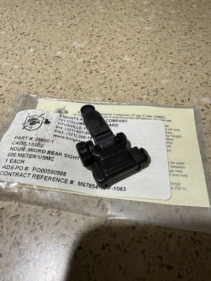 Rare Engraved Knights  KAC Rear Micro USMC Marked Rear Iron New In Package