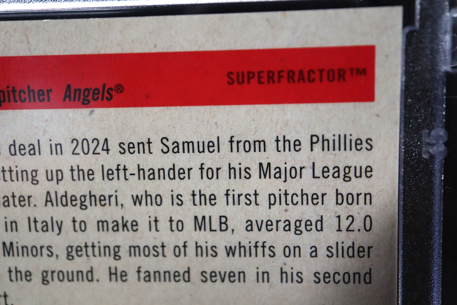 2025 Topps Chrome Platinum Samuel Aldegheri RC Blue Prism & Superfractor 1 of 1 view 5