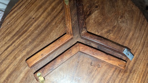 Vintage Carved Wood and Brass Indian Table Plant Stand Elephant Folding - Picture 11 of 24