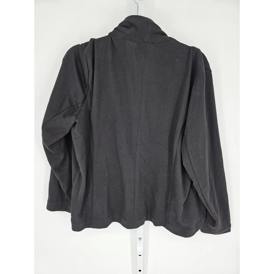 Chaqueta negra informal de manga larga con frente abierto de la colección NY para mujer talla 2X Foto 3 de 3
