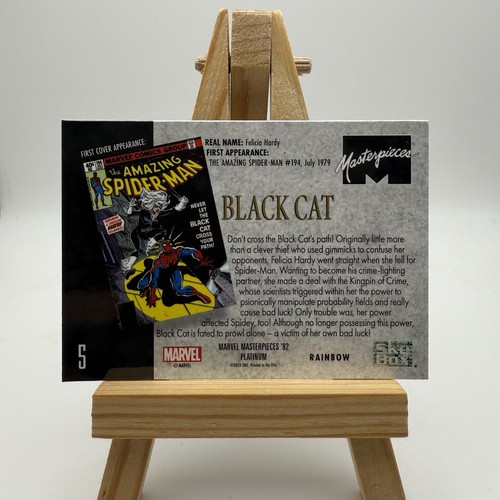 2024 Marvel Masterpieces ‘92 Platinum Black Cat Rainbow Parallel Variant Card #5 - Picture 2 of 2
