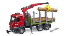 BRUDER MB Arocs Timber Truck with Loading Crane, Grab & 3 Trunks - B103669 TOY