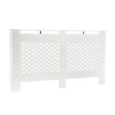 Toboli Habillage de radiateur blanc 152 x 19 x 82 cm, cache-radiateur en MDF