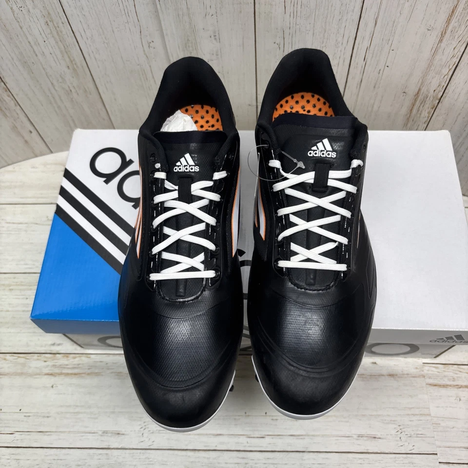 Zapatos de golf Adidas Adizero One - para hombre talla 10,5 | negro/blanco naranja | Q46806 Foto 2 de 4