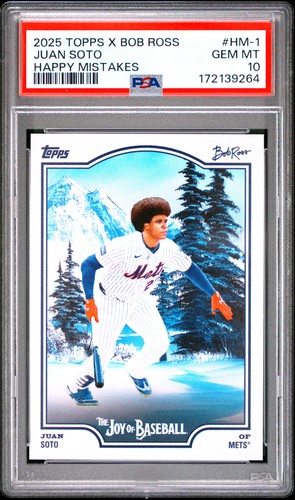 2025 TOPPS X BOB ROSS THE JOY OF BASEBALL HAPPY MISTAKES #HM-1 JUAN SOTO PSA 10