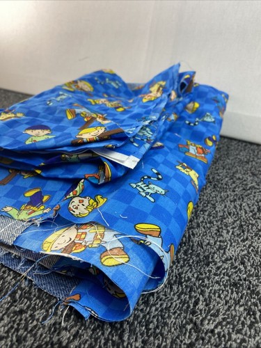 BOB THE BUILDER Cranston Print Works 11" x 44" 100% Cotton Print Fabric w/Denim - Picture 11 of 11