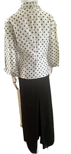 DressBarn Suit Set Size 20W Black & White Jacket & Black Chiffon Skirt Separates - Picture 8 of 16