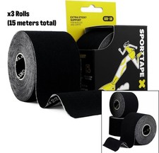 3 Rolls x 5cm x 5m Kinesiology Tape KT Muscle Strain Injury Support Physio Sport 0.60 per metre