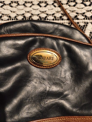 Borsa a tracolla vintage Holiday Fair Sm in pelle nera e marrone - Foto 3 di 13