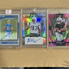 Panini 2024 NFL 3-Card Lot McConkey Auto. Richard  Seymour Auto, Jeanty Pink RC