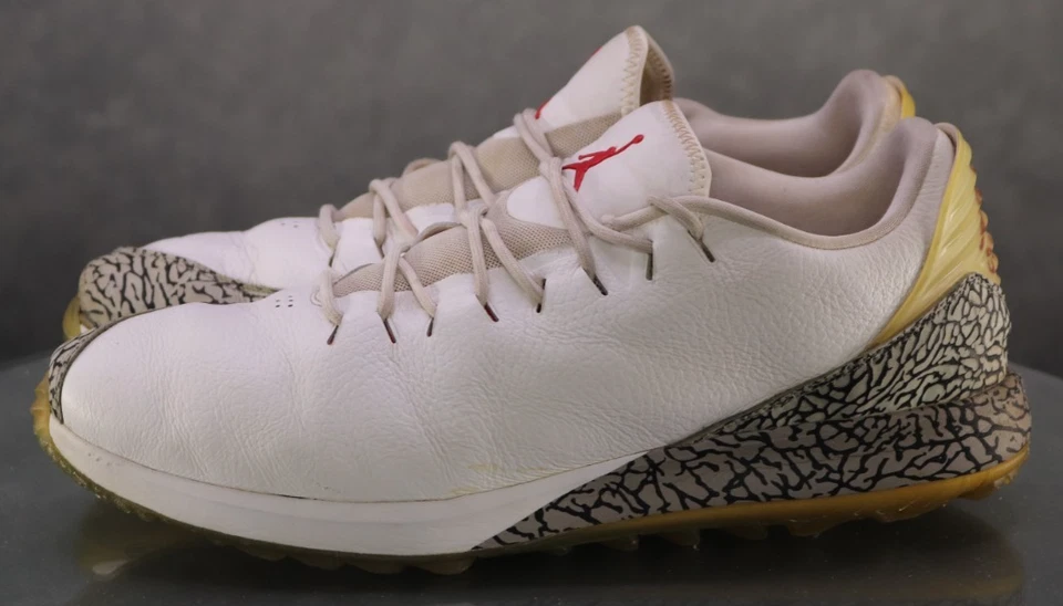 Zapatos de golf Nike Air Jordan ADG para hombre sin clavos talla 14 cuero blanco AR7995-100 Foto 2 de 4