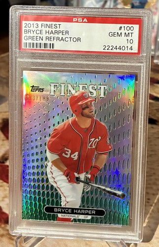 2013 Finest BRYCE HARPER Green Refractor /199 ~ PSA 10