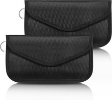 2 Pack Faraday Bag for Cell Phones and Car Key, Signal Blocker Pouch, Anti-Tr...
