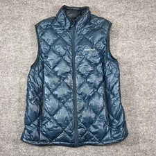 Mont-bell Vest Women L Blue Down Quilted Insu...