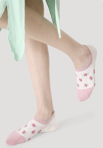 Women's No-Show Socks - 5 Cute Patterns |Anti-Slip | 100% Cotton | Seamless Toe - Picture 11 of 19