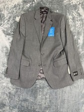 Haggar Mens Comfort Fit Gray Blazer Jacket 40R Travel-Ready Wrinkle-Free NWT