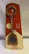 Vintage Volkswagen Keychain Featuring Metal Enamel 18kt Gold Plate New On Card