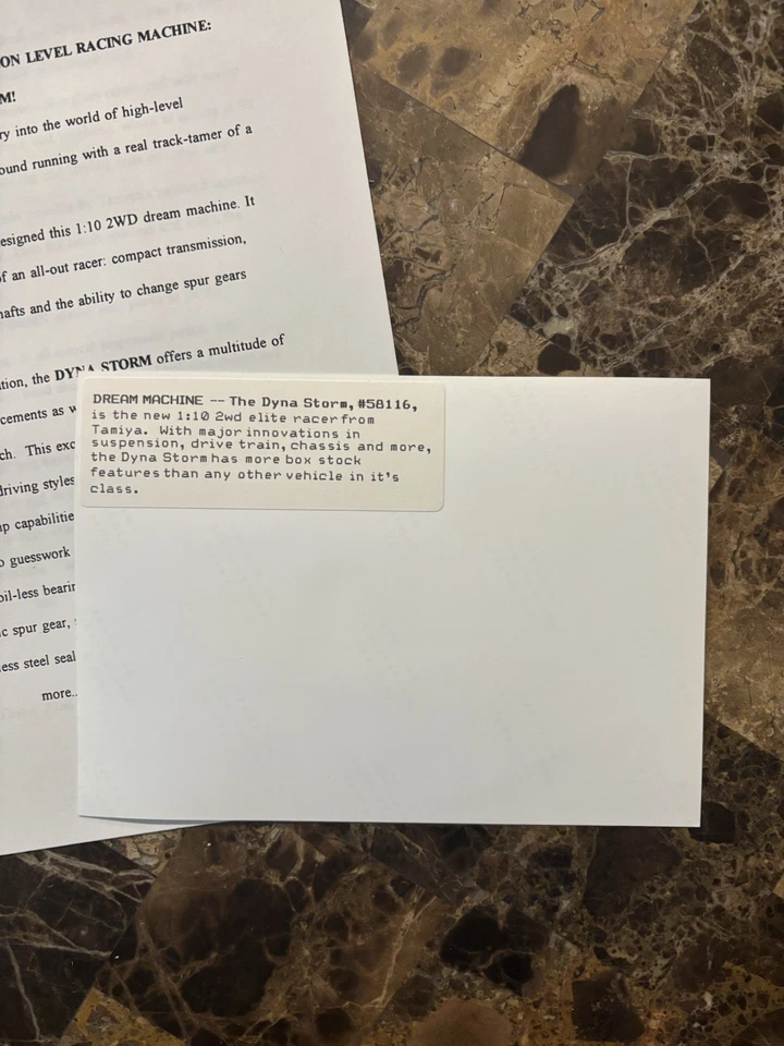 Tamiya DYNA STORM 2WD Pre Production Photo and Press Release - Image 2 of 3