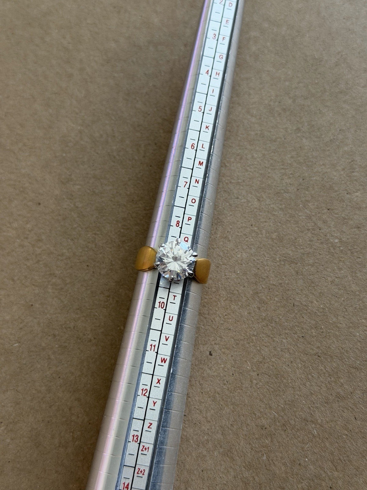 Statement Ring Size 9 Gold Silver Tone Large Clea… - image 4